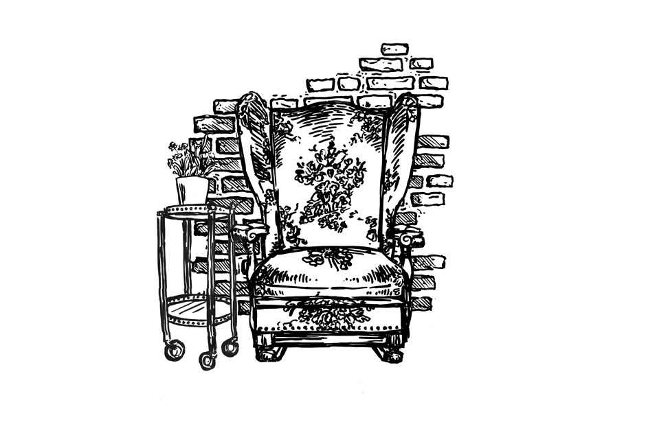 Illustration of armchair for the CI of Hoover & Floyd in Munich