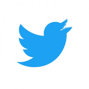 Twitter logo grows monster´s teeth after being abused into scaring people by Donald Trump